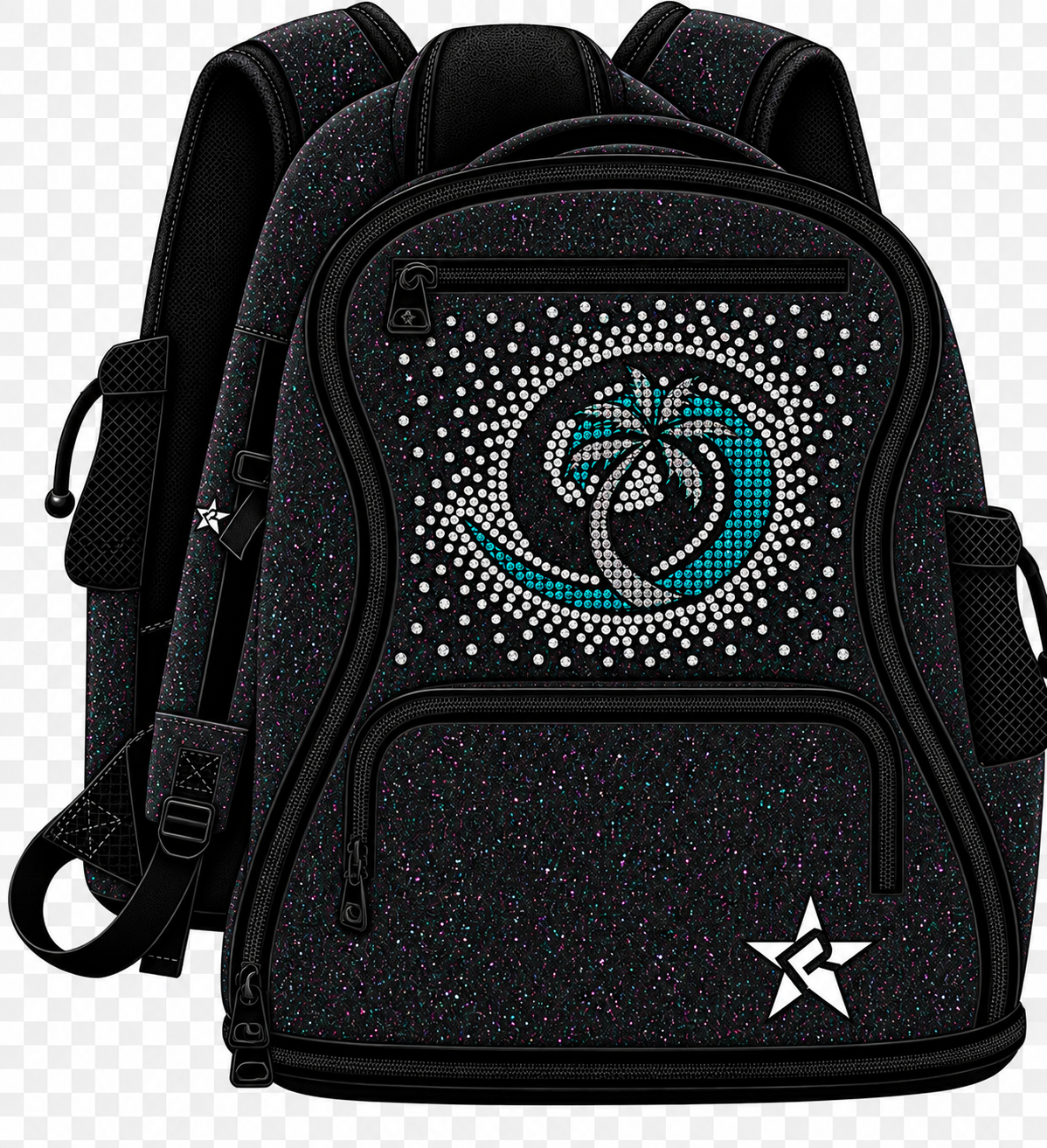 Hurricane Rebel Dream Bag – Black Glitter with Color Rhinestone Logo