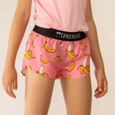 Girl's Pink Bananas Running Shorts