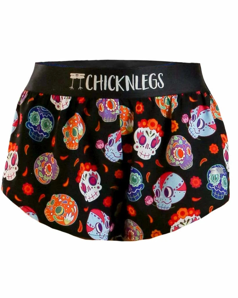 Woman's Sugar Skulls 1.5" Split Shorts