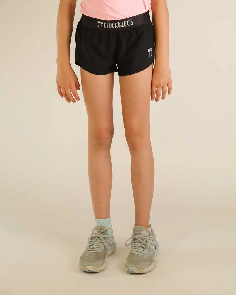 Girl's Black Running Shorts