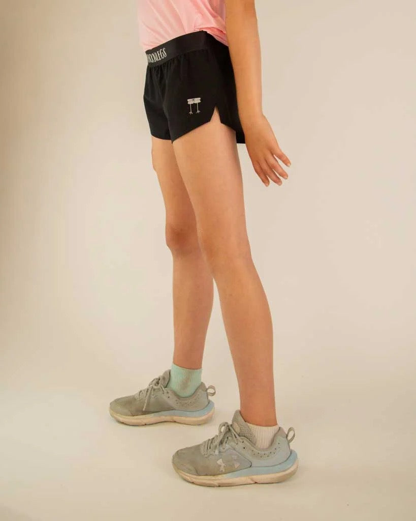 Girl's Black Running Shorts