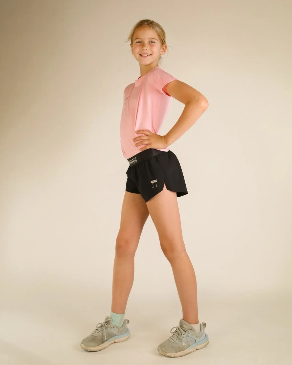 Girl's Black Running Shorts