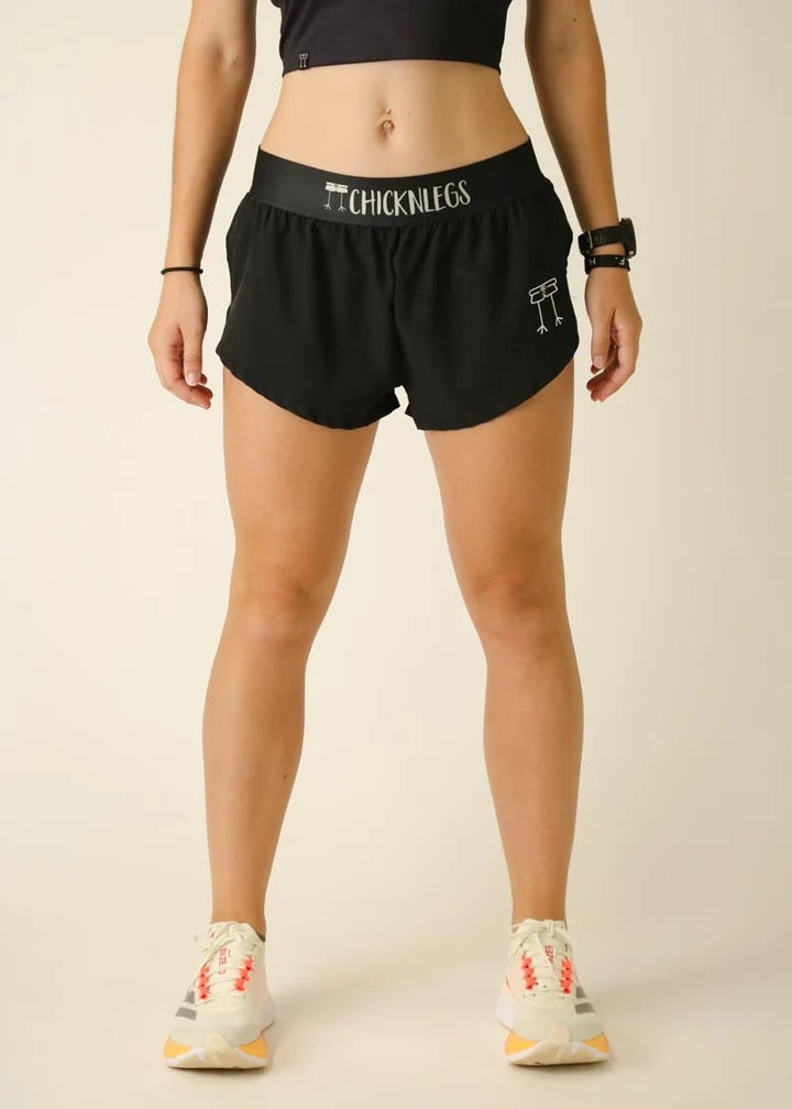 Woman's Black 1.5" Split Shorts
