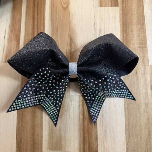 Black Rhinestone Cheer Bow