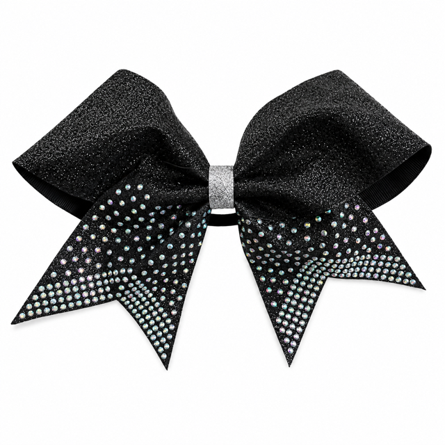 Black Rhinestone Cheer Bow